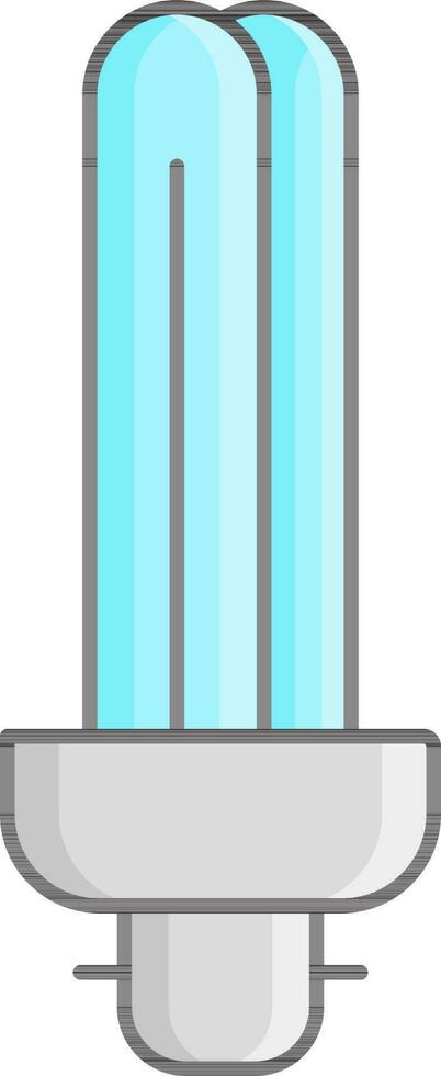 CFL Compact Fluorescent Light Bulb Icon In Cyan And Gray Color. vector