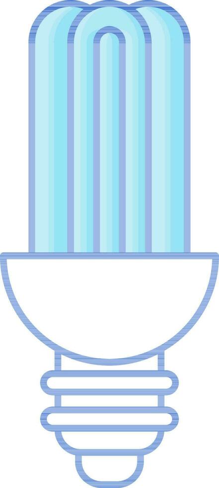 Spiral CFL Bulb Compact Fluorescent Light Icon In Blue And White Color. vector