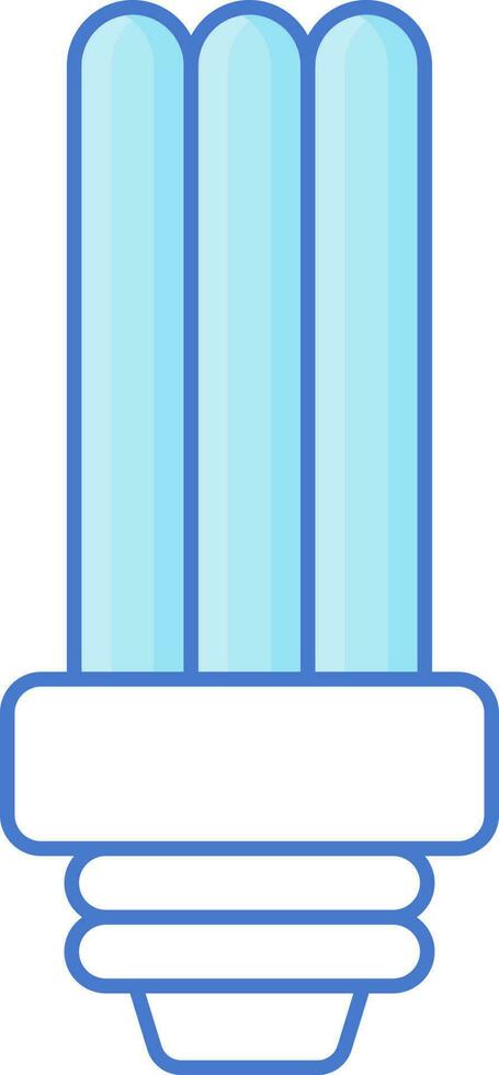 CFL Compact Fluorescent Light Icon In Blue And White Color. vector