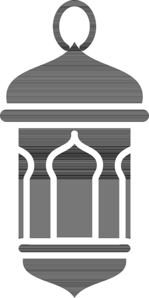 Illustration of Antique Lantern or Lamp Icon in Glyph. vector