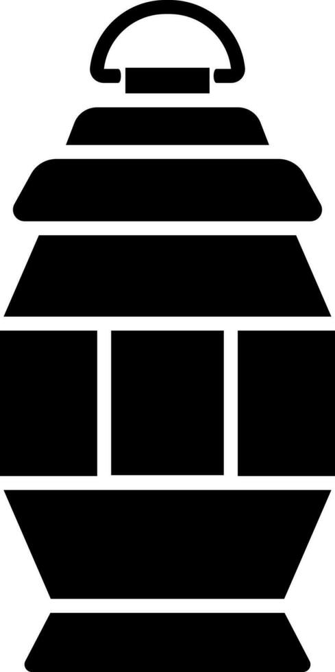 Glyph Lantern or Lamp Icon in Flat Style. vector