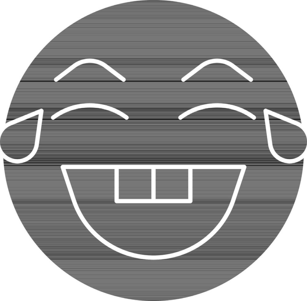 Glyph Style Laughing Emoji With Tears Icon. vector