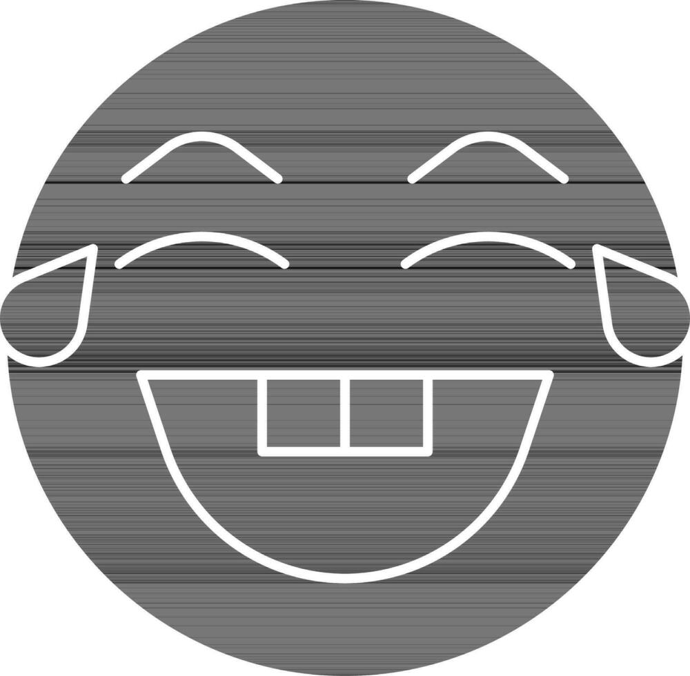 glifo estilo riendo emoji con lágrimas icono. vector