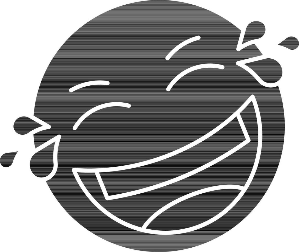 black and white Laughing Face With Joy Of Tears Icon. vector