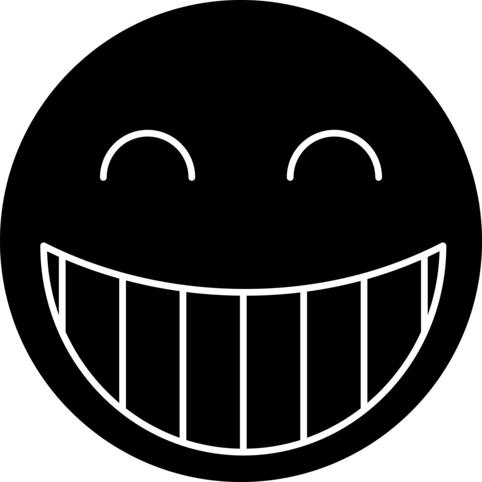 Black And White Grimacing Face emoji Icon. vector