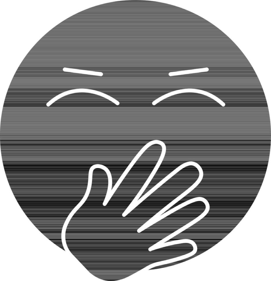 Hand Over Mouth Emoji Icon In black and white Color. 24471962 Vector
