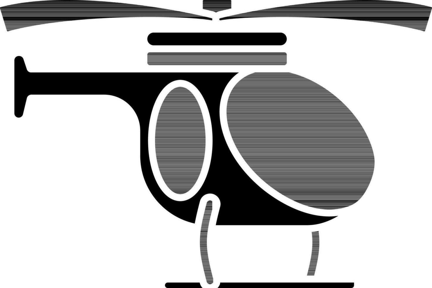 helicóptero icono en negro y blanco color. vector