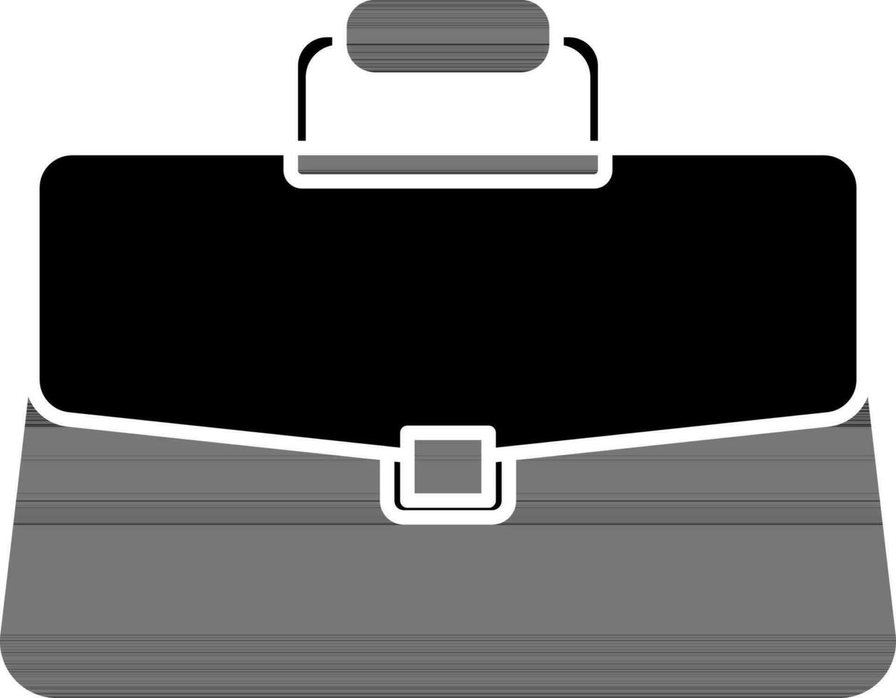 maletín icono en negro y blanco color. vector