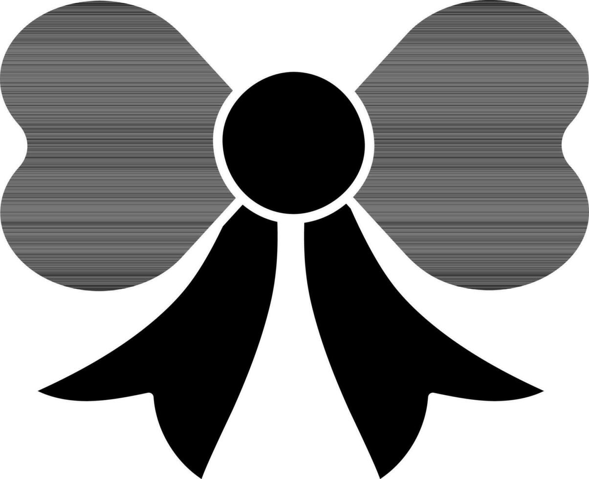 Bow Ribbon Icon In black and white Color. vector