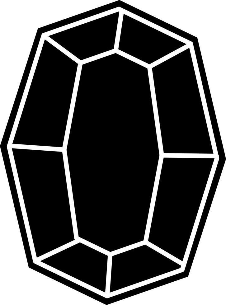 Crystal Stone Icon In black and white Color. vector