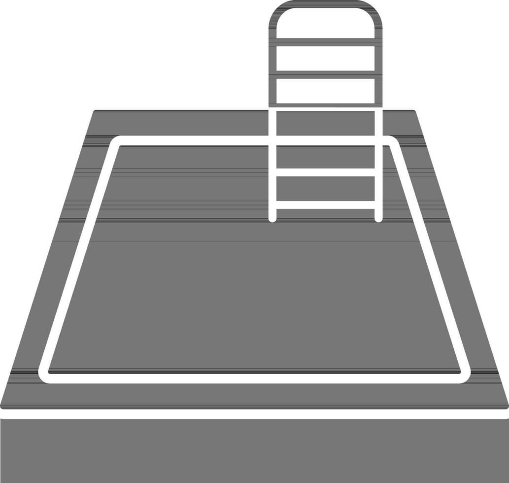 Top View of Swimming Pool Icon In black and white Color. vector