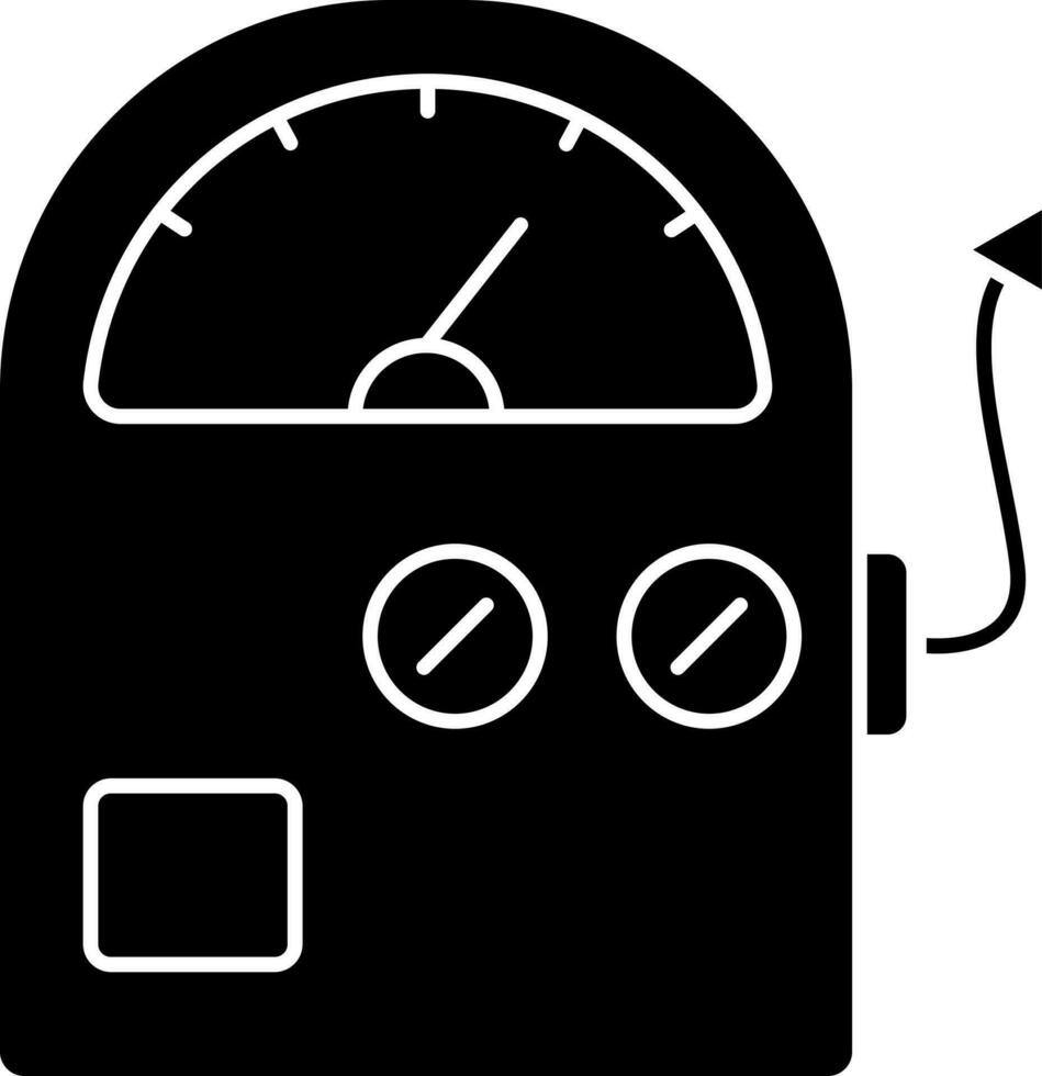 Multimeter Icon In black and white Color. vector