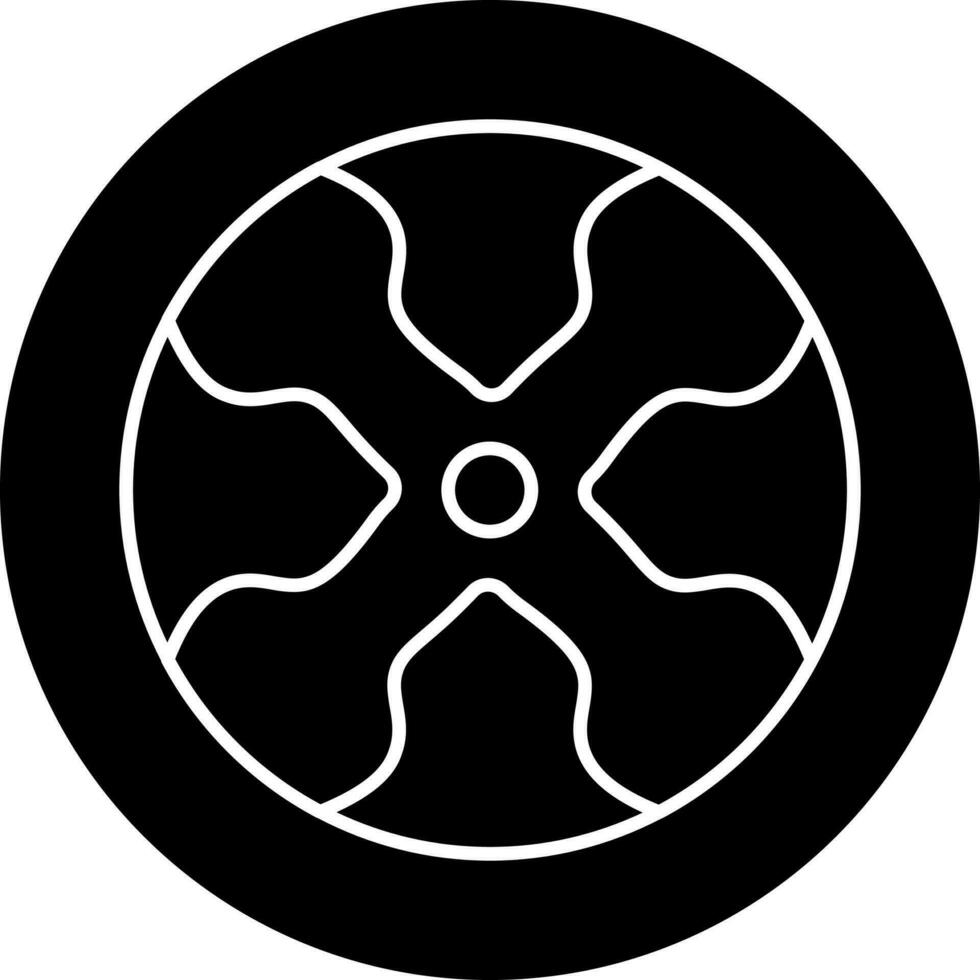 Car Rim Icon In Glyph Style. vector