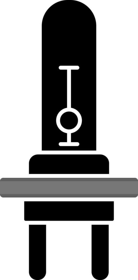 Headlight Bulb Icon In Glyph Style. vector