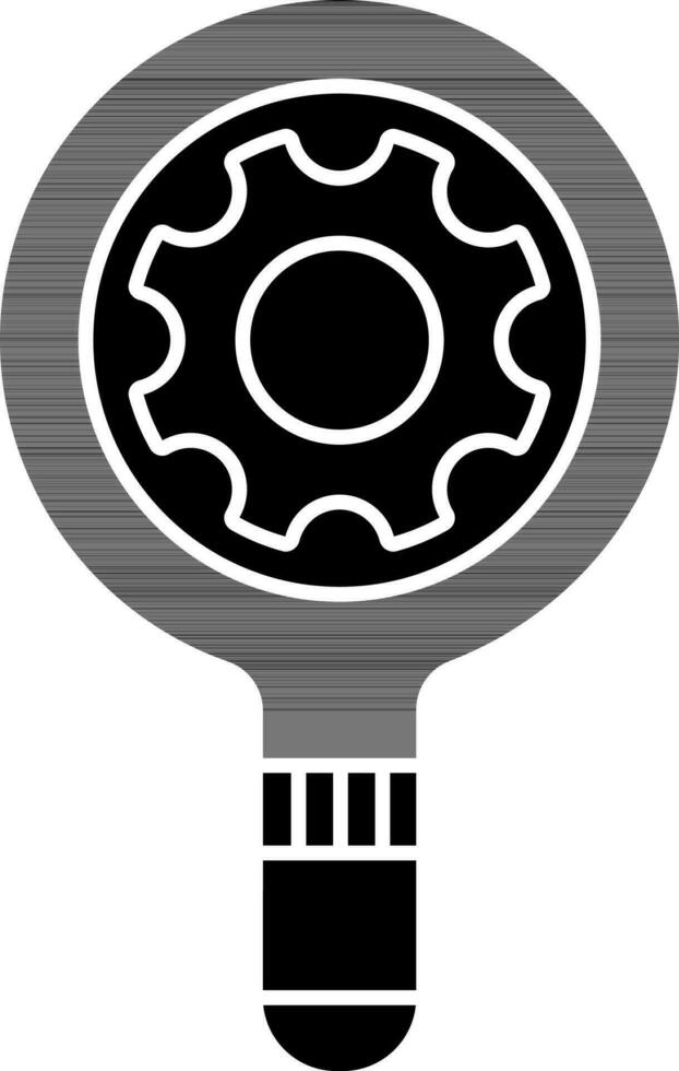 preparar administración icono en negro y blanco color. vector