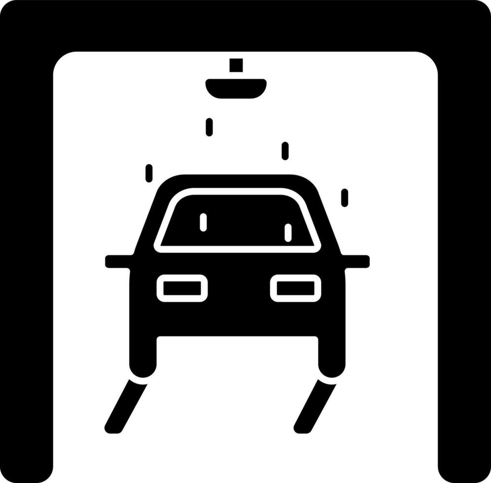 Car Wash Icon In black and white Color. vector