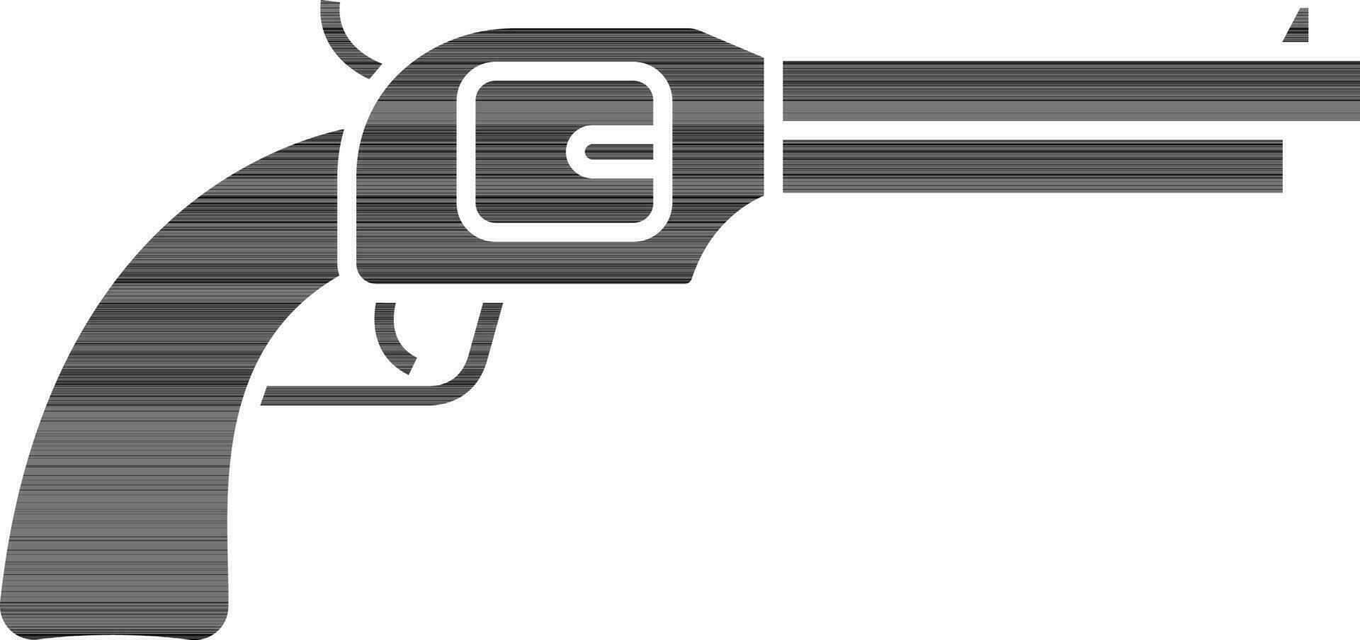 Isolated Pistol Icon In Black And White Color. vector