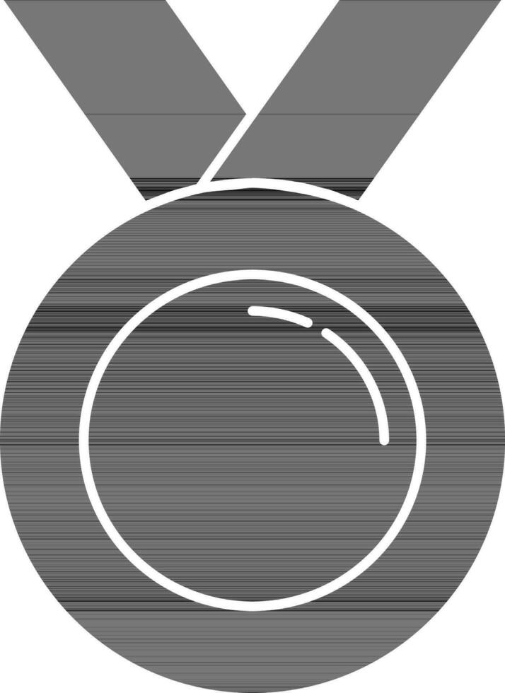 medalla icono en negro y blanco color. vector