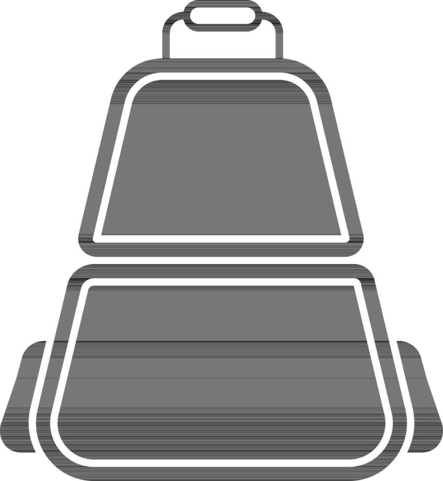 Backpack Icon In Black And White Color. vector