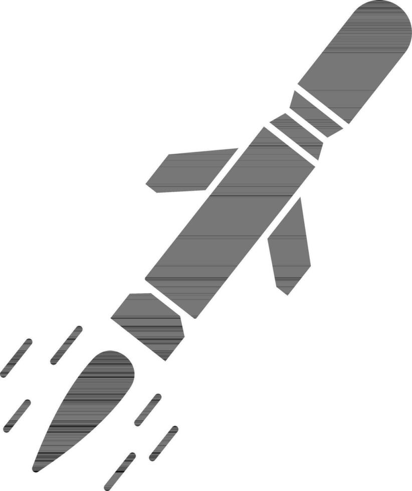 Isolated Glyph Missile Icon in Flat Style. vector