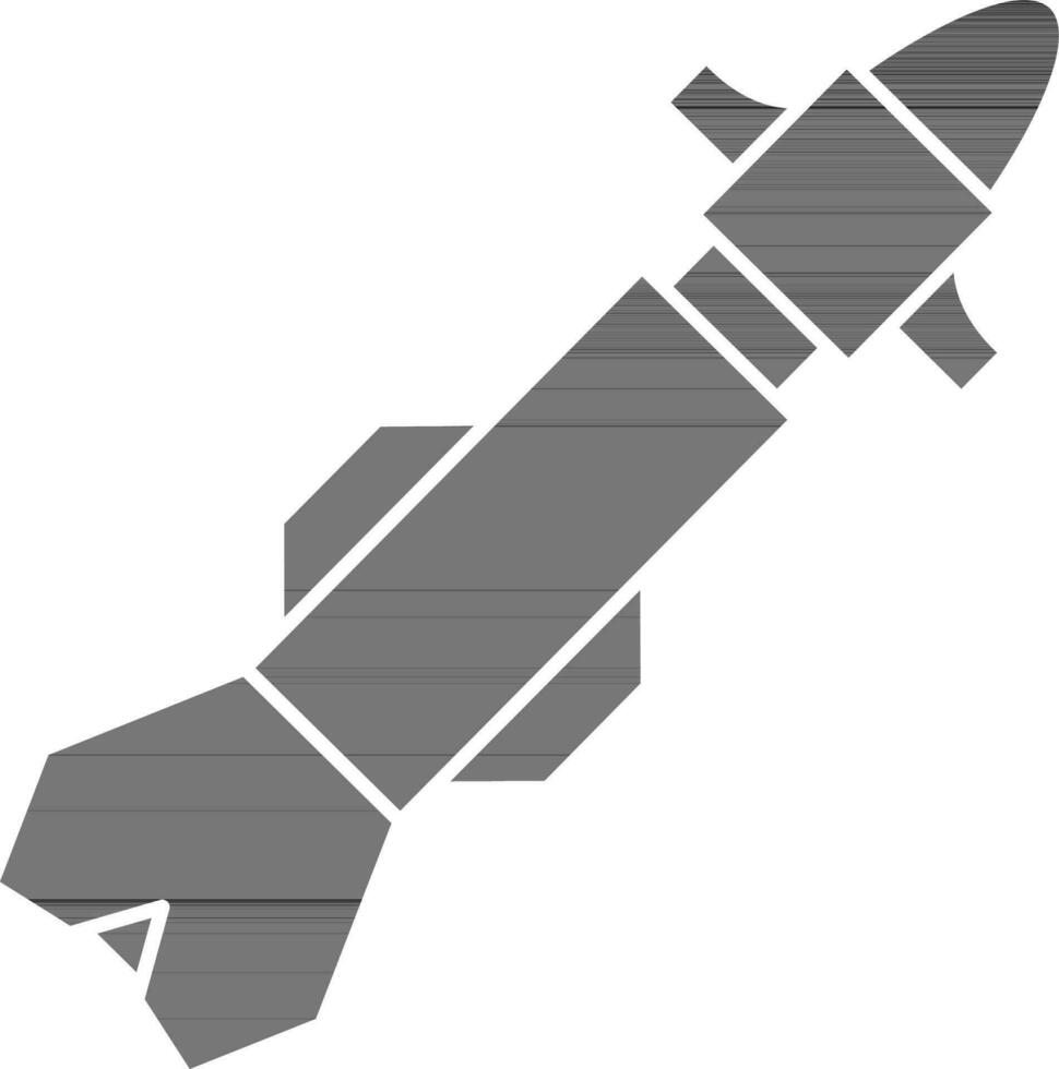 Isolated Missile Icon in Black And White Color. vector