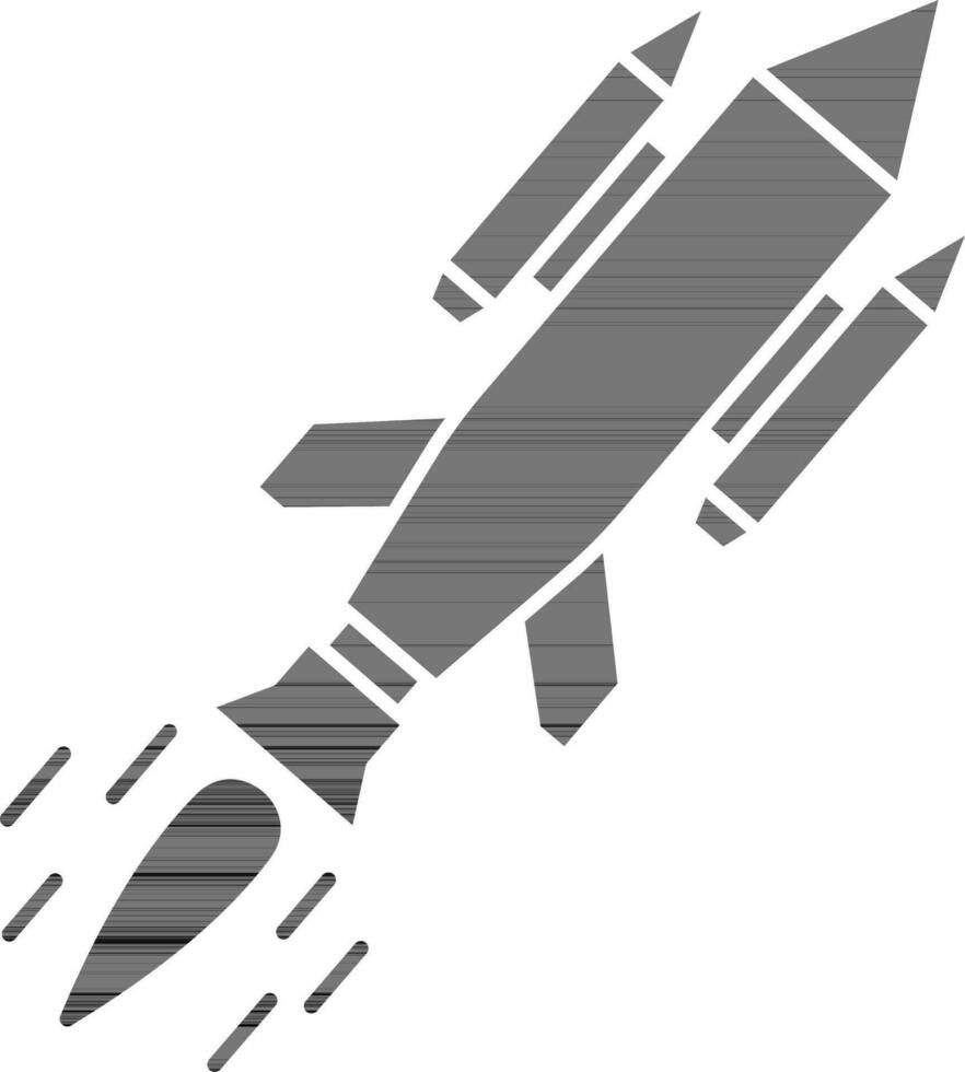 Illustration of Missile Icon in Flat Style. vector