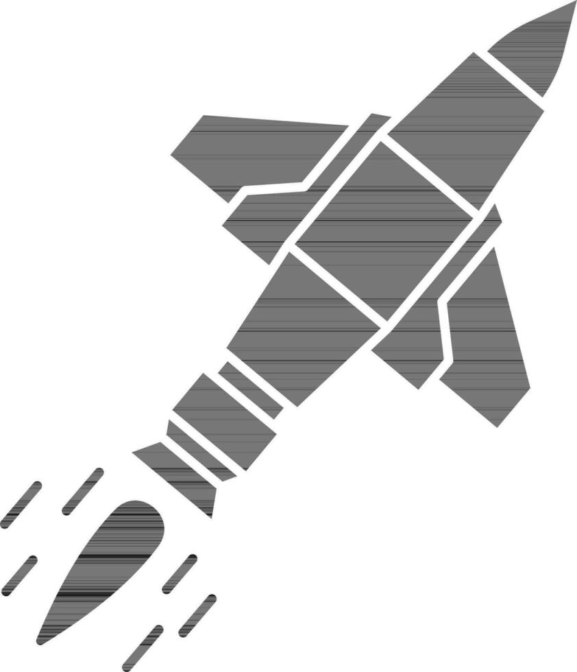Illustration of Missile Icon in Flat Style. vector