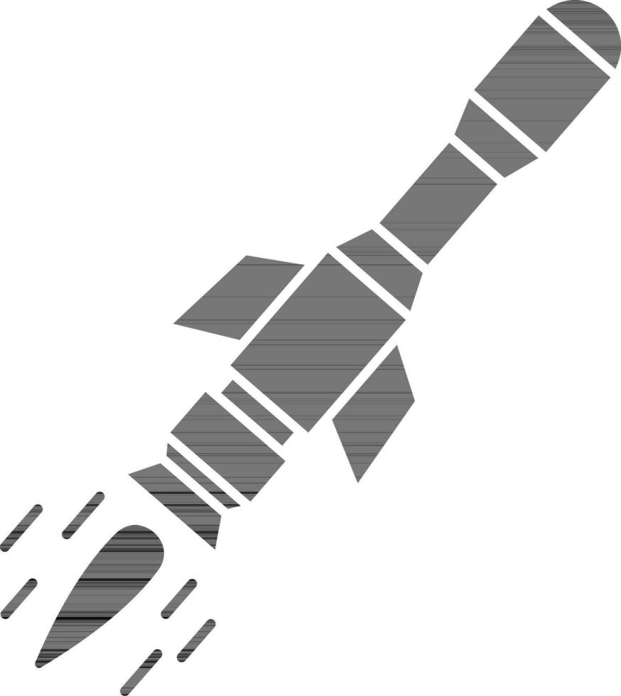 Illustration of Missile or Rocket Icon in Flat Style. vector