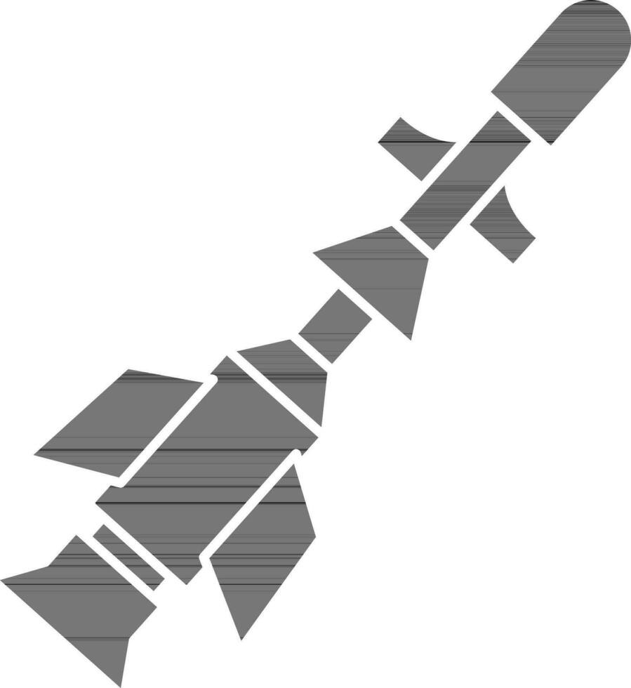 ilustración de misil icono en negro y blanco color. vector