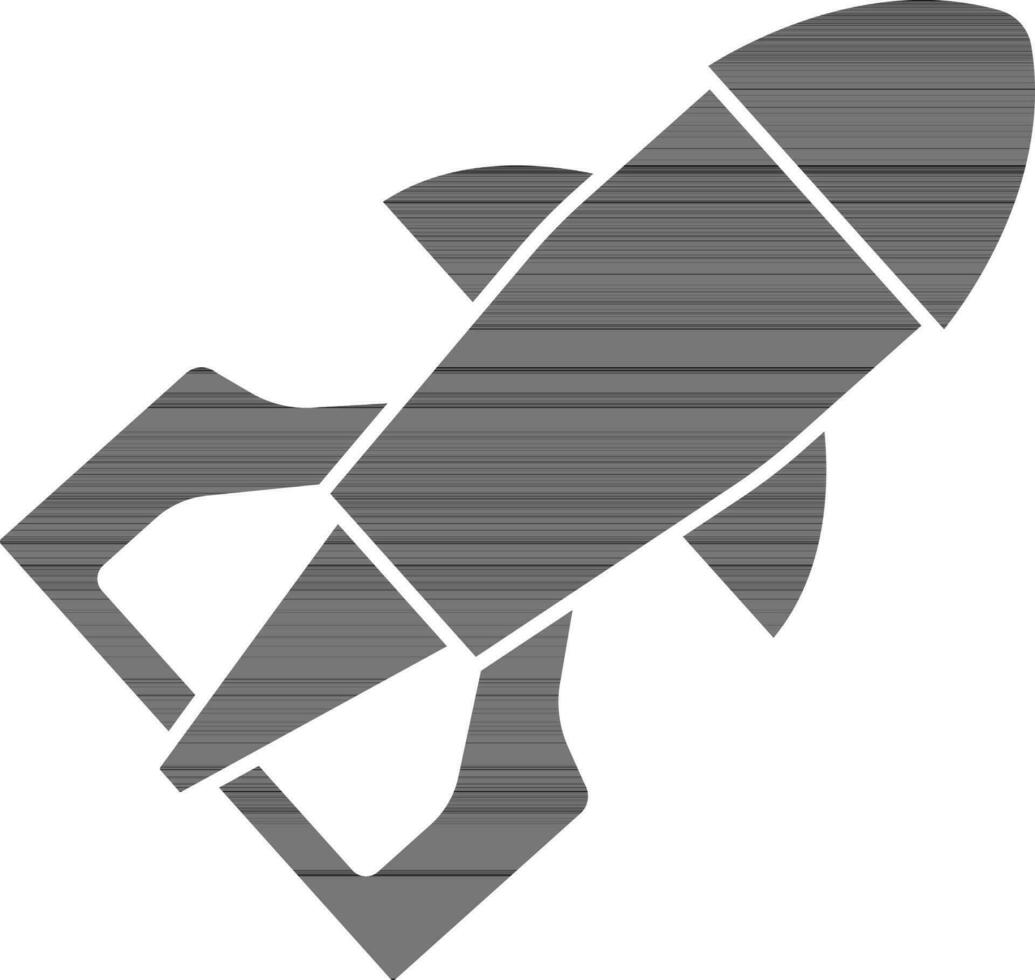 Illustration of Missile or Rocket Icon in Flat Style. vector