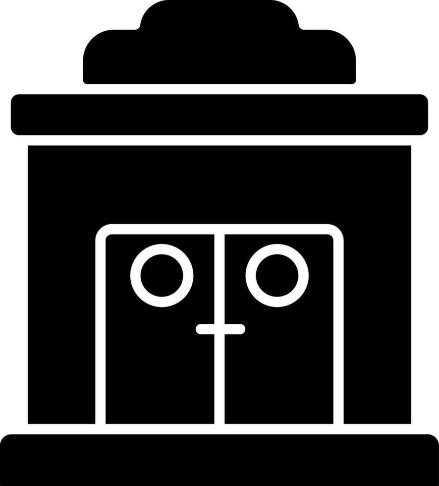 Building Icon In black and white Color. vector