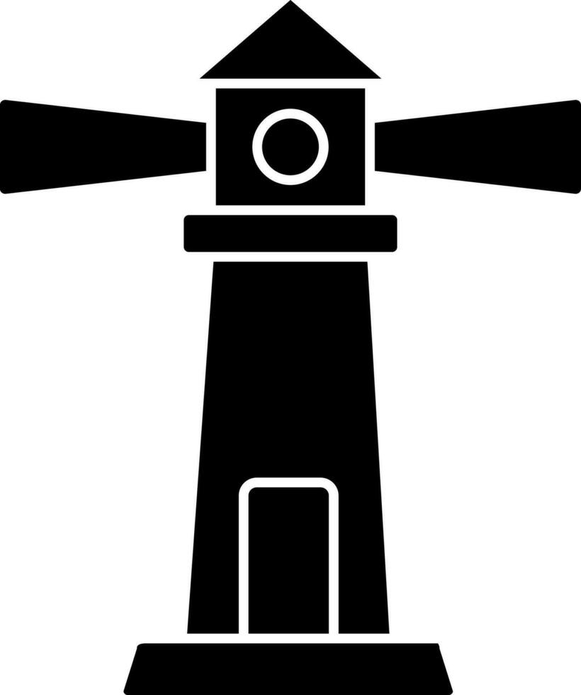 negro y blanco faro icono o símbolo. vector