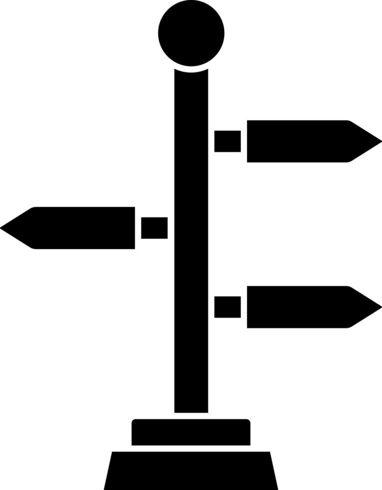Direction Signboard Icon In black and white Color. vector