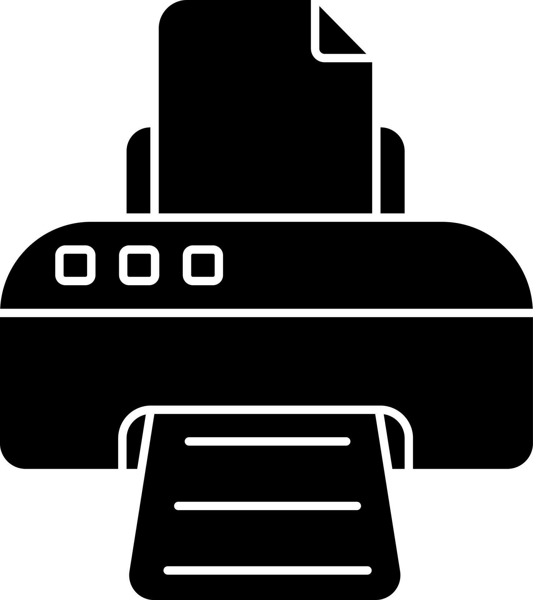 Flat Style Printer black and white Icon. 24472204 Vector Art at Vecteezy