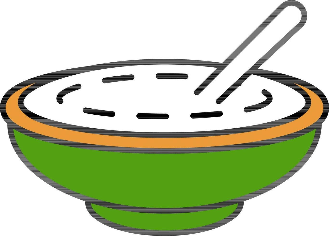 Kheer Indian Dish Icon In Flat Style. vector