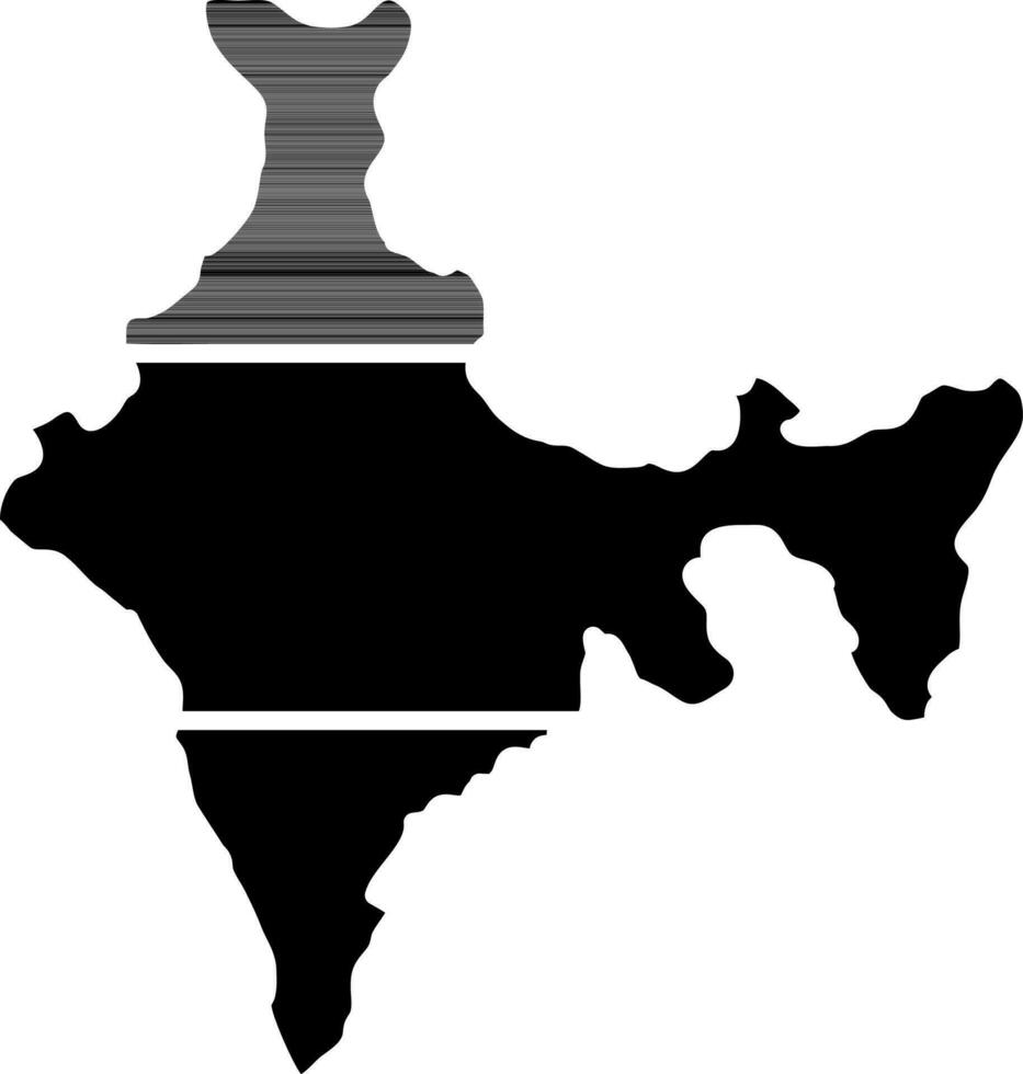 India mapa icono en plano estilo. vector