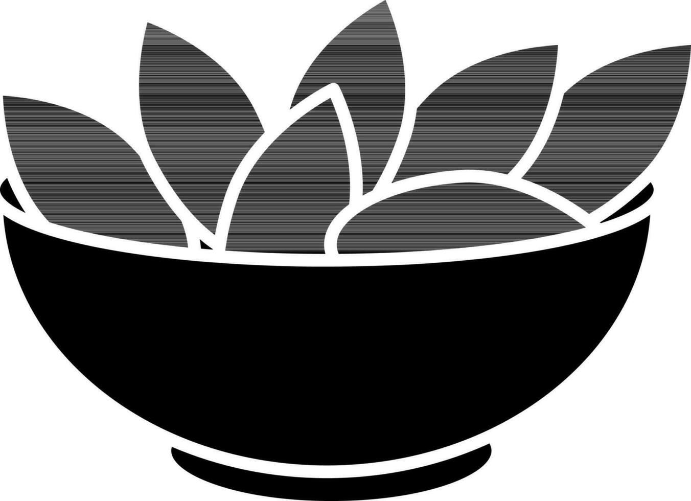 Almonds In Bowl Icon. vector