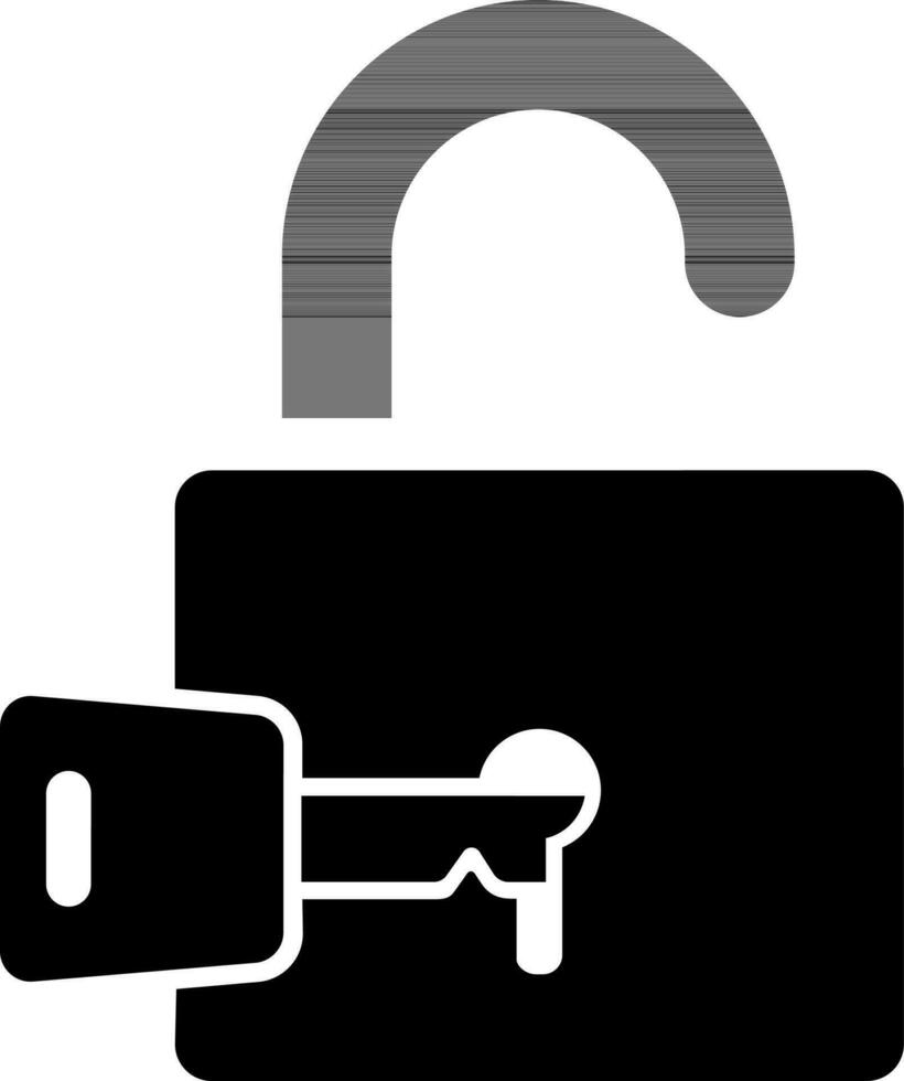 Padlock open key icon. vector