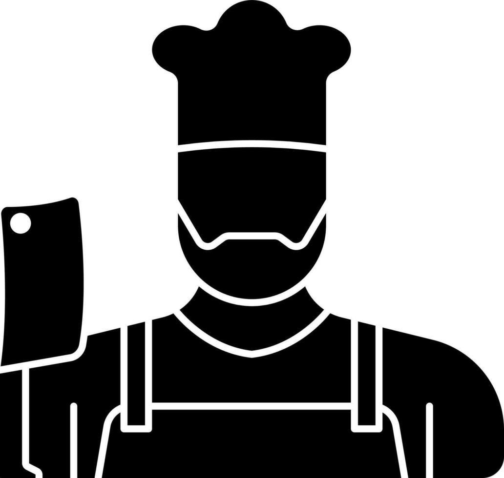 Butcher Icon Glyph vector