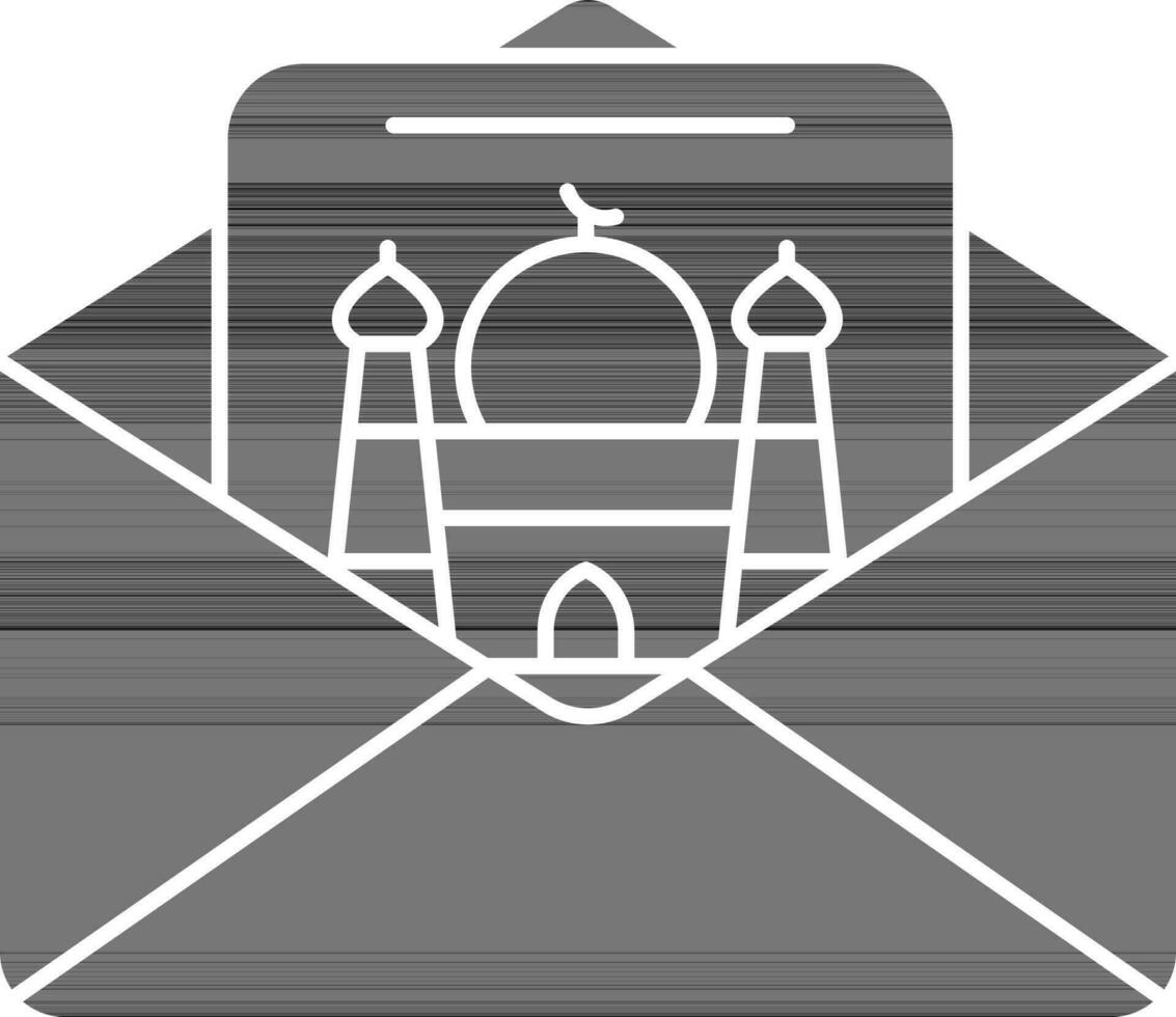 Mosque In Envelope Icon. vector