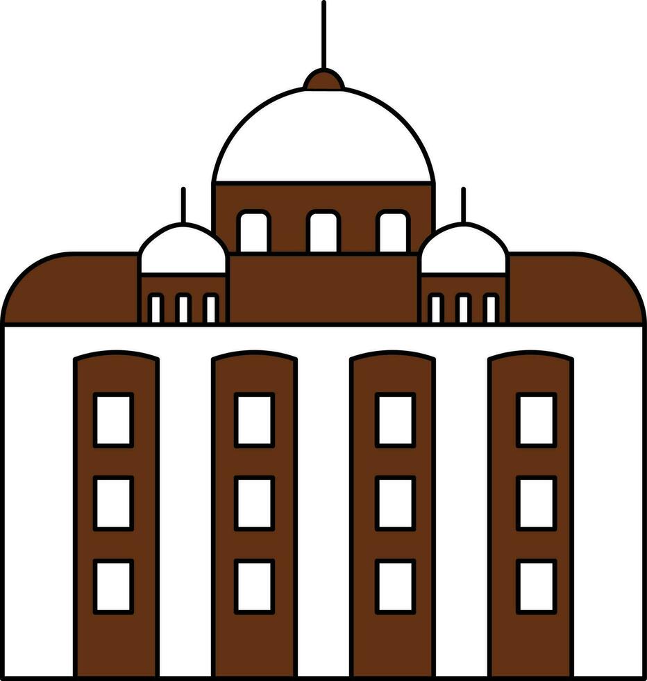 St.Peter's Basilica Icon In Brown And White Color. vector
