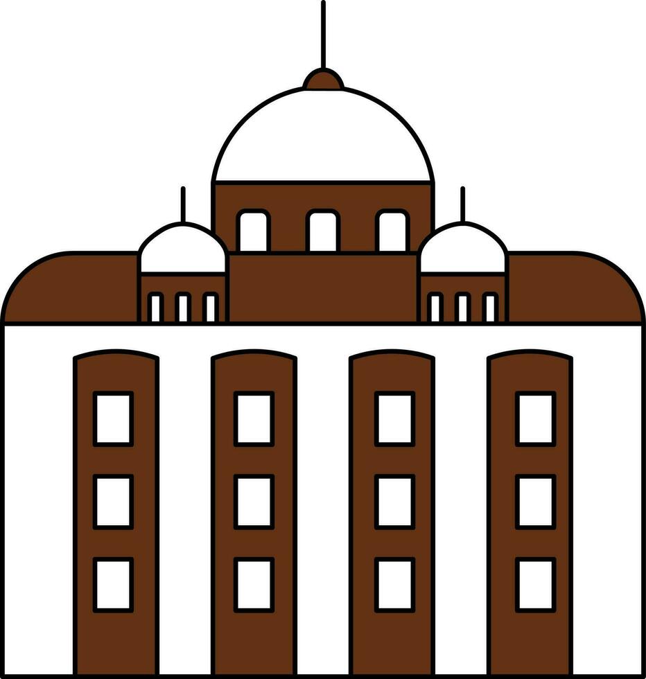 San Pedro basílica icono en marrón y blanco color. vector