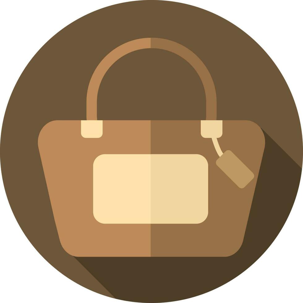 Woman Purse Icon On Brown Background. vector