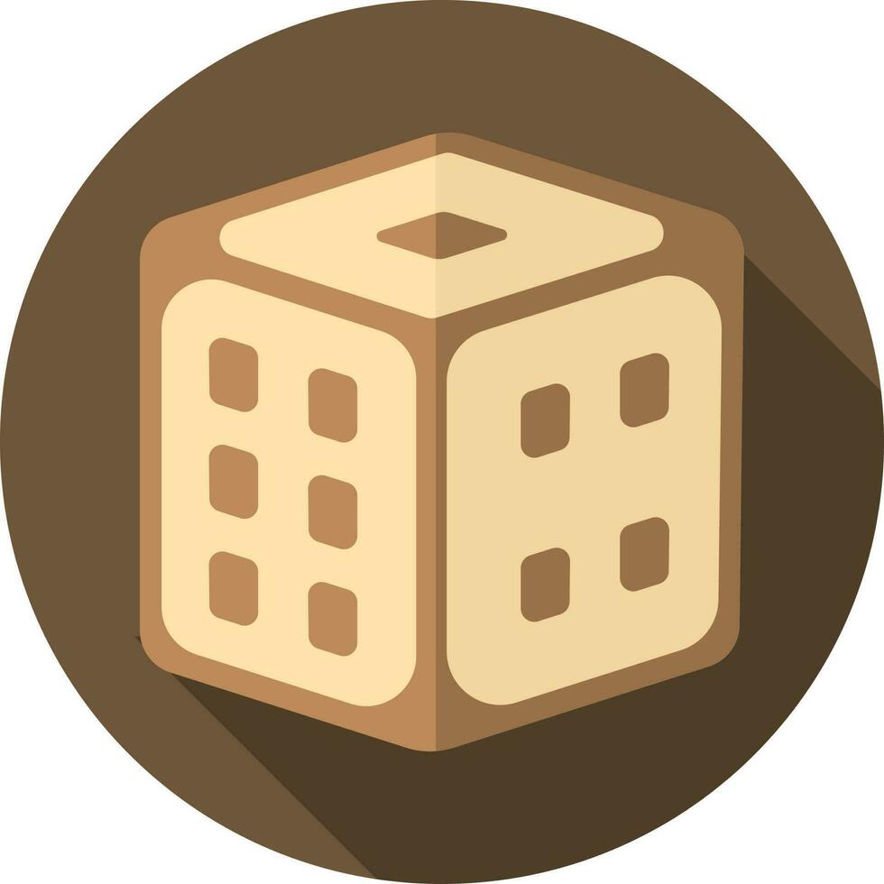 Dice Icon On Brown Background. vector