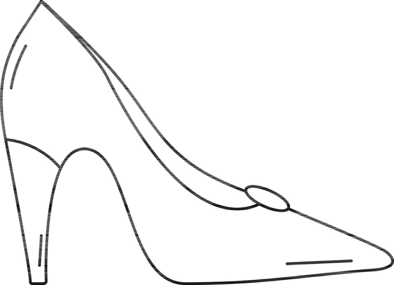 High Heels Icon In Black Line Art. vector