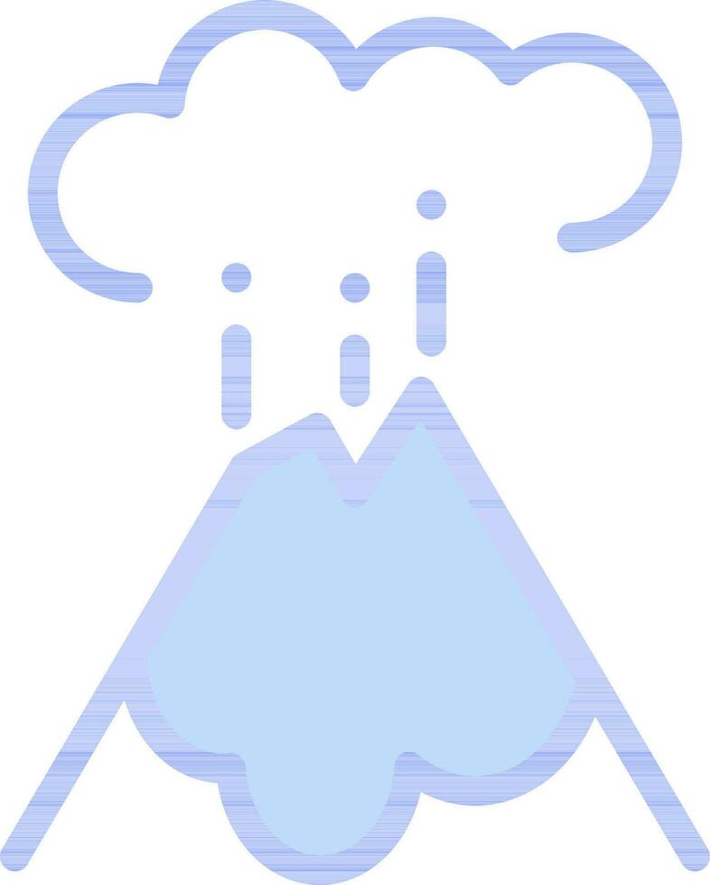 aislado azul color volcán erupción icono en plano estilo. vector