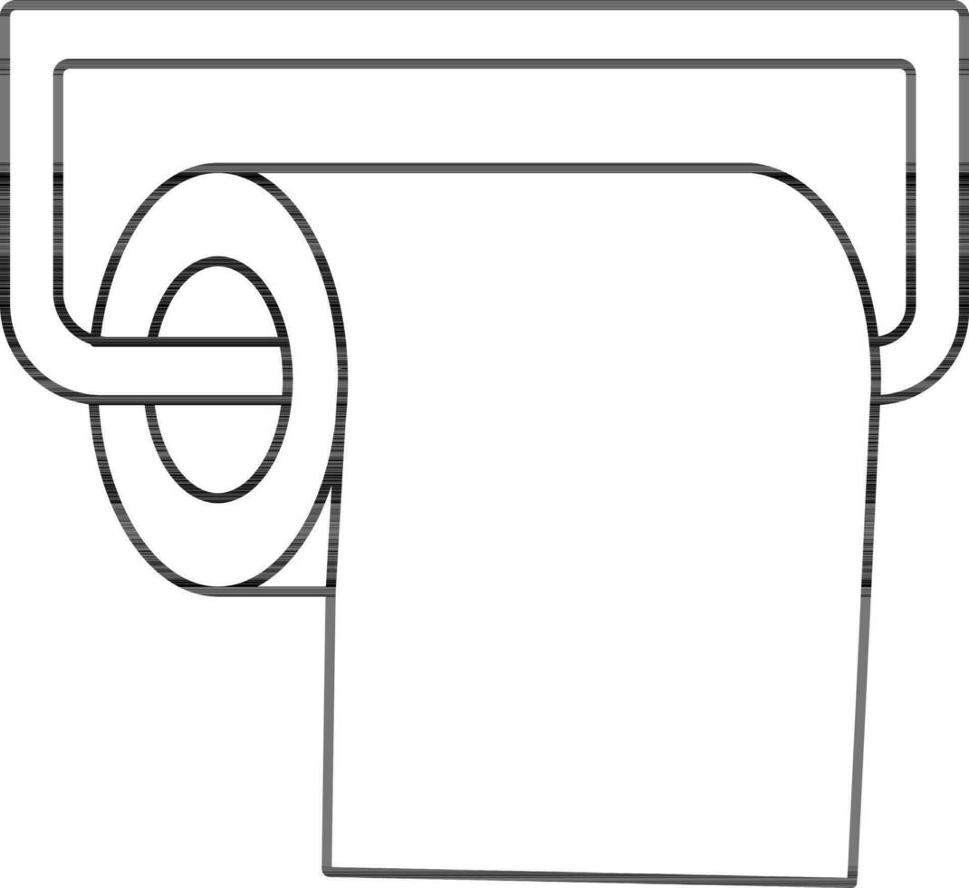 Toilet Paper Icon Or Symbol In Linear Style. vector