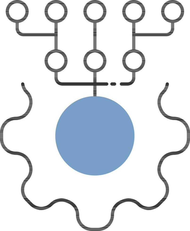 nube informática mantenimiento icono en azul y blanco color. vector