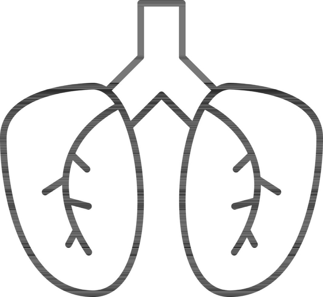 Thin Line Liver Icon In Flat Style. vector
