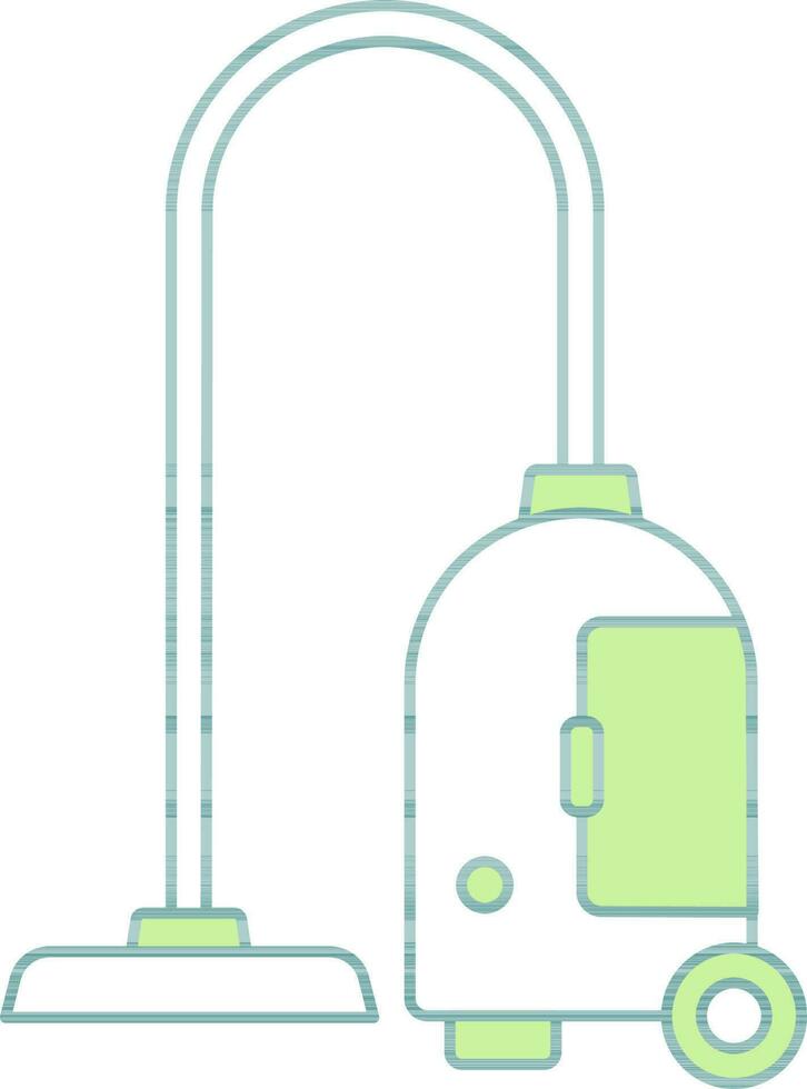 Vacuum Cleaner Icon In Green And White Color. vector